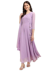 Estationeryhouse Women's Georgette Anarkali Kurta Kurti with Dupatta (Bottoms not Included)
