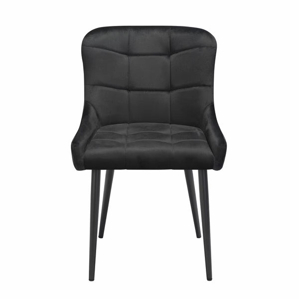 Indus Valley Kia Ceramic Extending Dining Table + 6 Black Chairs, Seats 6-8