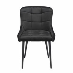 Indus Valley Kia Ceramic Extending Dining Table + 6 Black Chairs, Seats 6-8