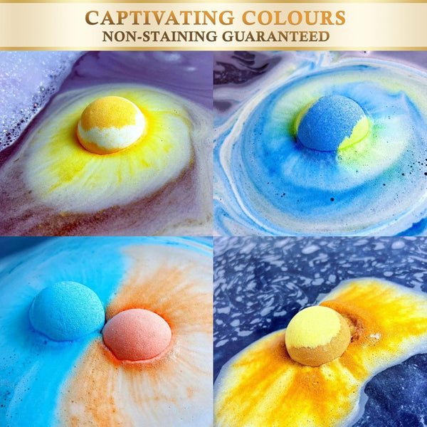 Planet Themed Bath Bombs / 8 X 60G Handmade Luxury Bubble Bath Fizzer Set/Non-Staining, Vegan, Cruelty-Free/Spa Gift for Men, Women and Kids
