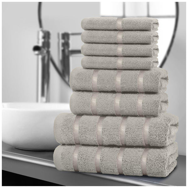 8pcs Egyptian Cotton Towel Set | Quick-Drying & Highly Absorbent | Includes 8 Towels | Sophisticated Design | 15 Elegant Colours | Machine Washable