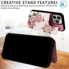 Phone Case - (2D)Phone Case - Wallet Case for Iphone 17 Promax/Pro/ Air, 16 Plus, 15, 14 Pro Max, 13, 12, 11And Galaxy.Featuring a Floral Design, a Back Flip Folio Made of Faux Leather, Designed for Women And Girls