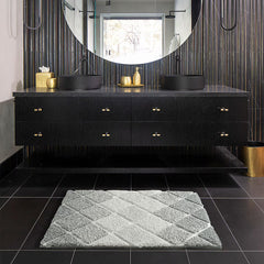 Mon Chateau Diamond Plush Bath Mat in Green, 60 X 91 Cm