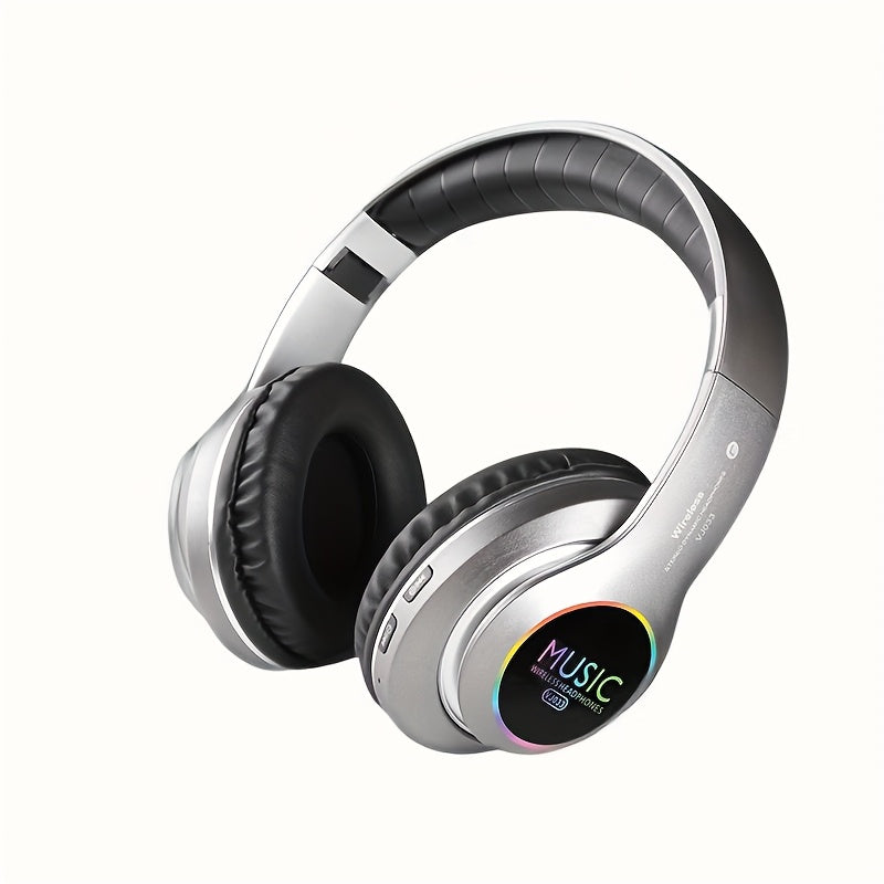 Upgraded Wireless Headphones with Deep Bass, Built-in Mic, Lightweight Foldable Design, 3.5mm Audio Jack, Stereo Sound for Travel, Work, Laptops, and Mobile Devices - iOS Gaming Headset, Ideal Christmas Gift, Headphone Hearing Experience