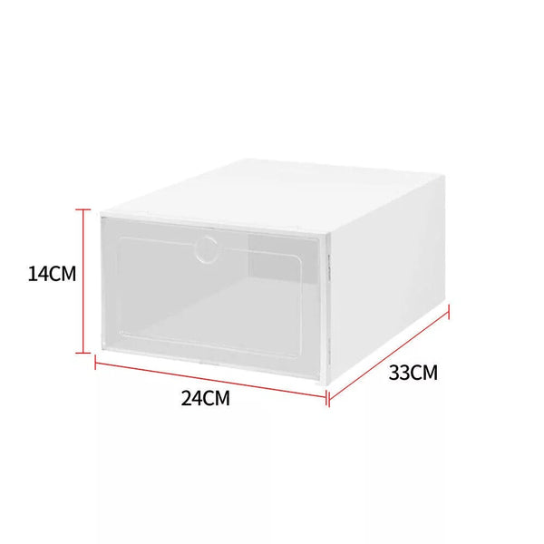 12Pack Shoe Box, Shoe Storage Box, Shoe Stacker, Stackable Shoe Boxes, Plastic Storage Stackable Foldable Organiser For Hallway Hall Living Room Bedroom Office Ect White