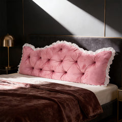 Large Ultra-Soft Comfortable Plush Backrest Pillow, Princess Style Reading Cushion, Neck and Back Support, Luxurious Fashionable Home Style Multifunctional Lace Ruffled Headboard Cushions, Suitable for Bedroom, Living Room, Dorm, Sofa Home Decor, Machine