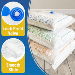 Storage Master Space Saver Bags for Travel and Home Reusable Vacuum Storage Bags save 80% More Storage Space Work with Vacuum Cleaner (9 Combo, No Pump Included)