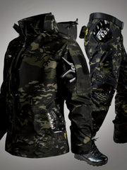 Men'S Outdoor Camouflage Jacket And Pants Set. Long Trousers, Cargo Pants for Men, Suitable for Spring And Autumn. Features Multiple Pockets, Zipper, And Mesh Fabric. Ideal for Fishing And Hiking