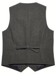 Men'S Vest Retro Fashion Groom Wedding Party Vest Men'S Herringbone Casual Business Waistcoat
