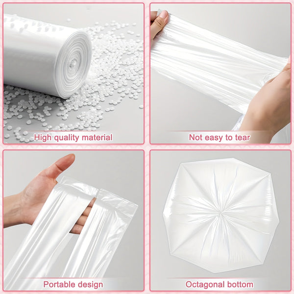 Garbage Bag 6L-8Liter Small Bathroom Foot Garbage Bag (With Handle), Small Garbage Bag, Convenient Car Garbage Bag 110 Transparent And White Inner