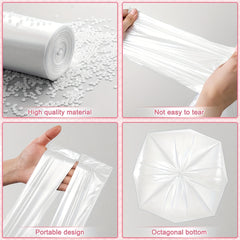 Garbage Bag 6L-8Liter Small Bathroom Foot Garbage Bag (With Handle), Small Garbage Bag, Convenient Car Garbage Bag 110 Transparent And White Inner