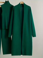 2025 newest suit high elasticity Women's loose suit, long wide-legged pants + shawl cardigan + turtleneck sweater fashion three-piece set Can be worn up to 70kg Suitable for female