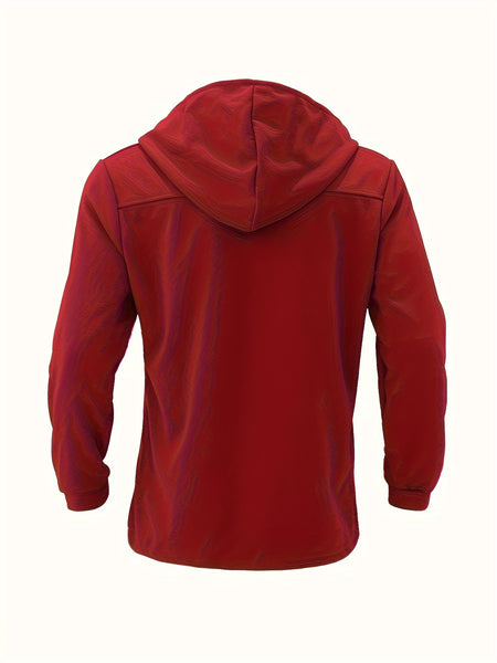 2024 Foreign Trade New Product Men'S Mid-Length Slim Fit Windbreaker Hooded Casual Pure Coat Performance Clothing