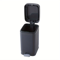 7L Household Grey Simple Trash Can Storage Bin, Anti-odor, Kitchen and Living Room Gap Trash Can with Lid, Push Foot Pedal Trash Can