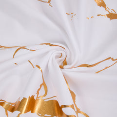 1set White Gilded Marble Pattern Duvet Cover Pillowcase Three-Piece Bedding Set with 2 Pillowcases for All Seasons and 1 Soft Duvet Cover Home Bedding Three-Piece Set