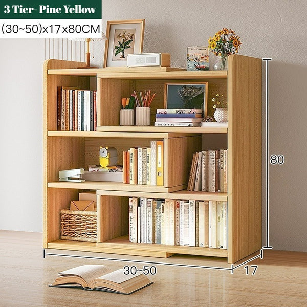 Expandable Desktop Bookcase, Freestanding Multi-layer Bookshelves, Adjustable Width Bookshelf Book Shelf Storage Unit, Multifunctional Storage Rack Book Shelf for Home Office Storage Organization