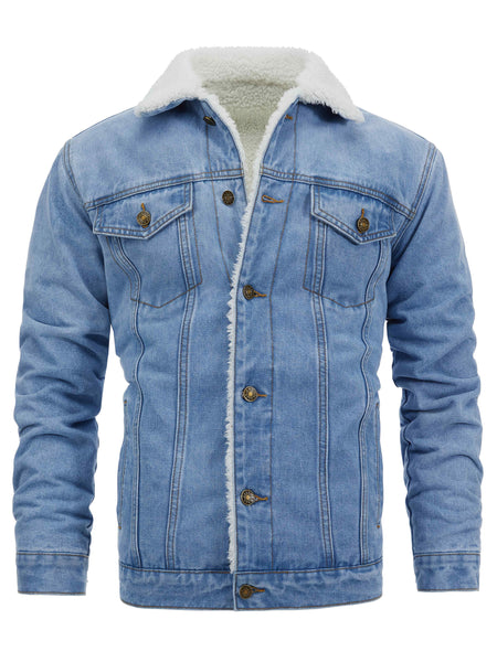 Men's Casual Slim Jacket Vintage Lapel Denim Jacket