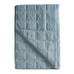 Gallery Quilted Cotton Velvet Bedspread in Duck Egg