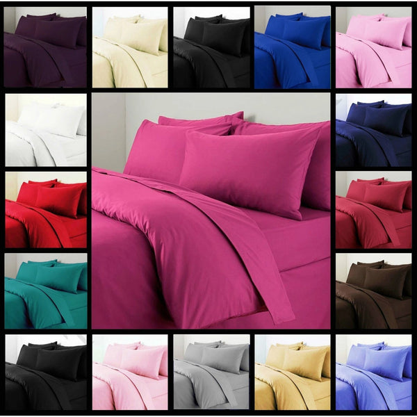 SBS FABRICS Plain Duvet Cover Set with Matching Pillowcases – Easy Care Bedding for Single Double King Super King Beds