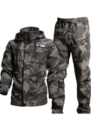 Men's -Lined Set: Jacket Outerwear, Casual, Warm, Windproof, Autumn/Winter Jacket, Composite Jacket Set for Tactical Outdoor Hiking