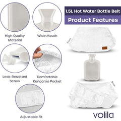 Wearable Hot Water Bottle Belt 1.5L – Wrap Around Hot Water Bottle for Period Pain Relief, Back Pain & Cramps – Adjustable & Washable