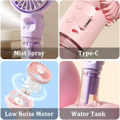 SJMR Portable Rechargeable Handheld Fan – 5-Speed Foldable Mini Fan. USB Powered for Home, Office, Travel, and Outdoor Use