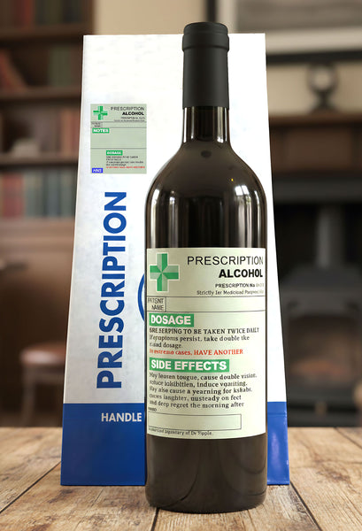 Premium Drink Prescription Gift Set - Bottle & Gift Labels + Bottle Bag - Birthday, Secret Santa Joke Presents - Bottle NOT Included