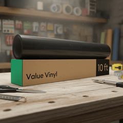 Permanent Self-Adhesive Vinyl Roll – Glossy & Matte Black, 10ft Waterproof Craft Vinyl for Mugs, Windows, Home Décor, and Professional Commercial Applications