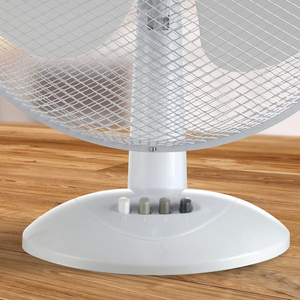Schallen 16 Inch Electric Desk Fan Oscillating Table Fan 3 Speed Quiet Cooling Fan Adjustable Head Worktop Office Home Bedroom Air Circulator Fan Modern Design Portable Electric Desk Fan White Black or Grey UK Plug Summer Cooling Fan
