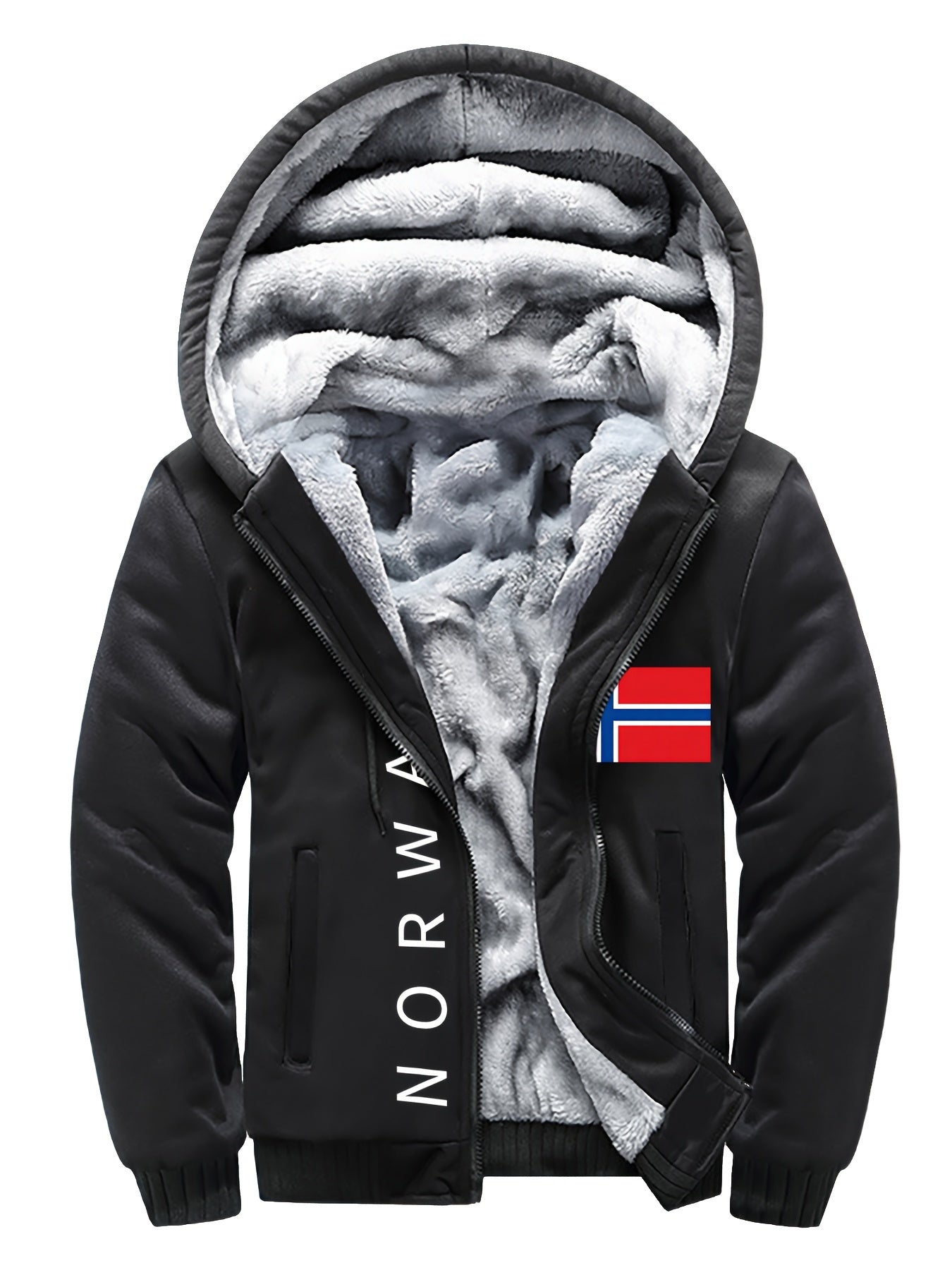 Men'S Cozy Fleece Hoodie, Stylish Color-Blocked Jacket for Autumn And Winter