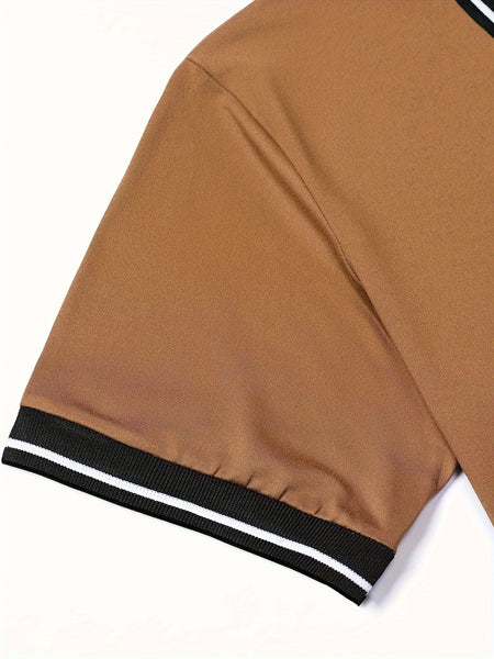 3pcs Set of Summer Collared Men'S Short Sleeve Polo Shirts Solid Color Plain Multicolor Golf Shirts Casual Athletic Wear Men'S Top