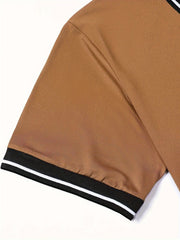 3pcs Set of Summer Collared Men'S Short Sleeve Polo Shirts Solid Color Plain Multicolor Golf Shirts Casual Athletic Wear Men'S Top
