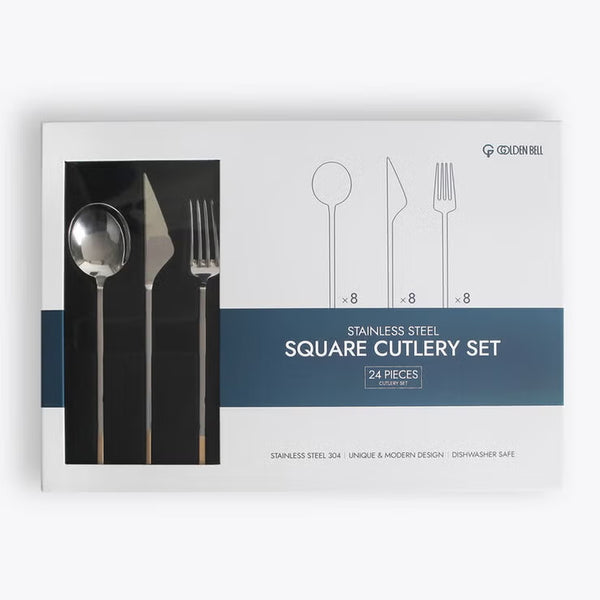 Golden Bell 18/10 Stainless Steel Cutlery Set, 24 Piece