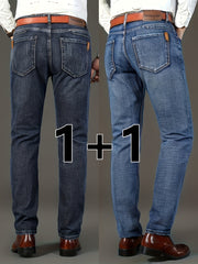 2-Strip Discount Pc, Men'S Classic Jeans, Casual Comfortable Stretch Denim Trousers, Suitable for All Seasons Business Formal, Middle East