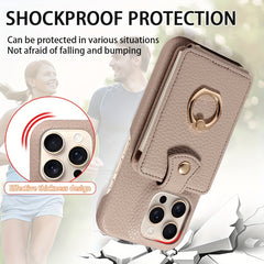 Multi Functional Phone Case for iPhone 17 Pro Max 16 15 14 13 12 11 Faux Leather Accordion Flip Cover with Ring Holder Crossbody Strap Long Lanyard Multi Card Slots Anti Drop