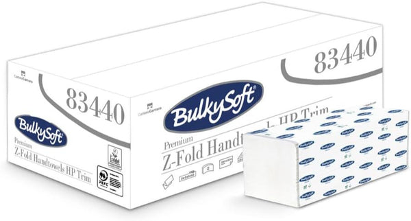 Bulky Soft Premium Z-Fold 2Ply White Hand Towels | 5 x 150's Per Sleeve | 750 Towels