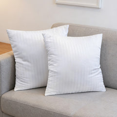 2/4/8-Pack Decorative Throw Cushion Cores, Hotel-Grade Premium White Satin Stripes Cushion Pads Deep Fill Inner Hollowfiber Filled Cushions Inserts (14