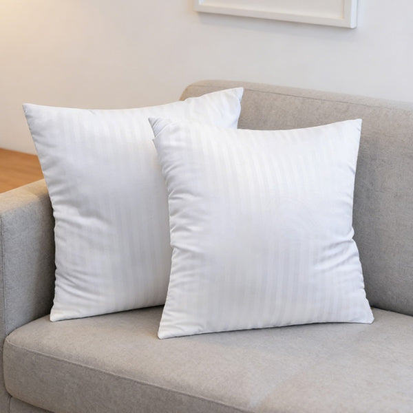 2/4/8-Pack Decorative Throw Cushion Cores, Hotel-Grade Premium White Satin Stripes Cushion Pads Deep Fill Inner Hollowfiber Filled Cushions Inserts (14