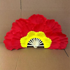 Large Double-Sided Peony Flower Dance Fan - Elegant Square Petal Fan Suitable for Parties, Festivals, Group Performances, Chinese Cultural Props, Plastic Floral Fan for Decor & Traditional Dance Practice