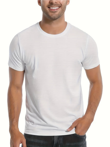 7-Pc White Ultra-Light Men'S Crew Neck T-Shirts - Quick-Drying, Breathable, Sweat-Wicking Shirts, Suitable for Fitness, Gym And Running, Lightweight And Comfortable, Sports Fitness Training Quick-Drying Short-Sleeved Moisture Wicking