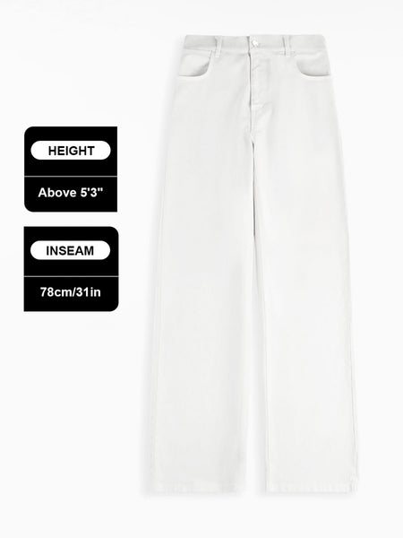 【Tall】KatchMe Women's Wide Leg Jeans - Mid Rise Relaxed Fit Denim Pants, Soft Stretch Comfortable Trousers for Fall & Winter, Streetwear Casual Bottoms