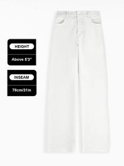 【Tall】KatchMe Women's Wide Leg Jeans - Mid Rise Relaxed Fit Denim Pants, Soft Stretch Comfortable Trousers for Fall & Winter, Streetwear Casual Bottoms