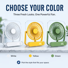 Mini Portable USB Fan Desktop Fan Rechargeable, Ultra-Quiet 5-Speed Adjustment Foldable 180 Degree Adjustable with LED Display for Office, Home, Outdoor, Camping And Travel