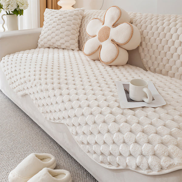 1pc Plush Sofa Cushion 1 2 3 4 Seater, Pet Friendly Sofa Cover, Breathable Sofa Slipcover Couch Cover Seat Cushion, Machine Washable, Warm Thickened Soft and Cozy Non-Slip Furniture Protector Sofa for All-Seasons, Living Room, Bedroom, Office, Home Decor