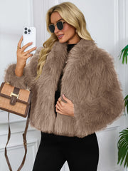 Faux Winter Warm Fashion Plush Top Short Coat for Women