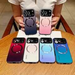 Phone Case - High-End Gradient Color Magnetic Glass Phone Case for Large Windows, Compatible with Iphone 17, 16, And 15 Pro Max, Featuring Wireless Charging And Complete Shock Resistance