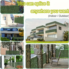 1 Roll Extra Long 5m Artificial Ivy Privacy Fence Panel - UV-Resistant Plastic Faux Ivy Hedge Screen with 61-70% Light Blocking, Realistic Greenery for Balcony, Garden, Patio & Outdoor Decor, Privacy Fence Panels for Outside, Natural Appearance, Highquali
