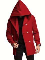 2024 Foreign Trade New Product Men'S Mid-Length Slim Fit Windbreaker Hooded Casual Pure Coat Performance Clothing
