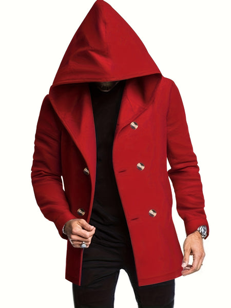 2024 Foreign Trade New Product Men'S Mid-Length Slim Fit Windbreaker Hooded Casual Pure Coat Performance Clothing