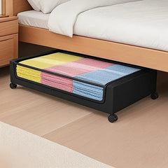 Lunaluke 1/2/4pcs Under Bed Storage with Wheels XXL 60L Large Capacity Rolling Underbed Storage Bins Organizer for Clothes, Shoes, Blankets, Toys, Books and Seasonal Items, Space-Saving Under Bed Drawer Box for Bedroom, Closet, Dorm, Living Room and Kids